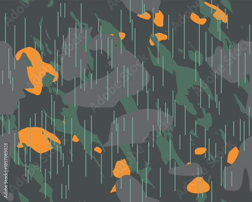 Vector seamless camo tiger stripe army fatigue pattern design