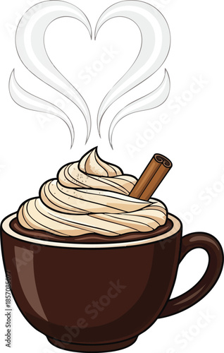 Cinnamon Coffee Cup with Whipped Cream.