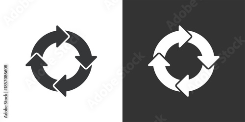 Continuous Process icon. Solid glyph series icon