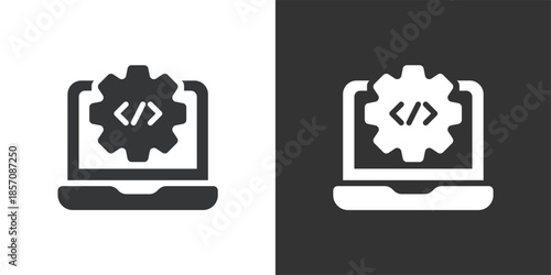 Code Configuration icon. Solid glyph series icon