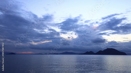 storm clouds over the sea. Turgutreis, Bodrum, Turkey.	
