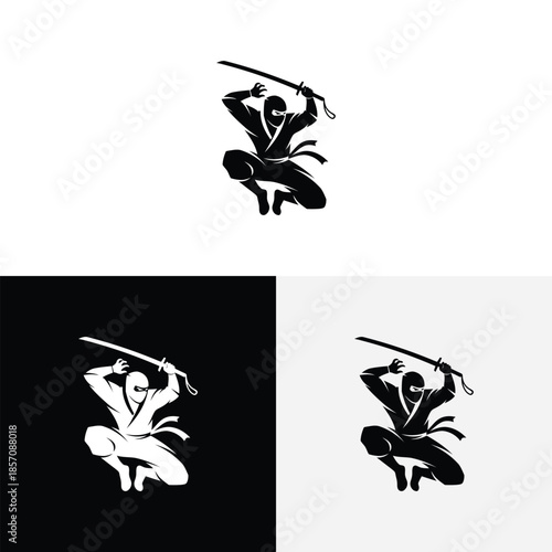 An attractive ninja logo icon design illustration