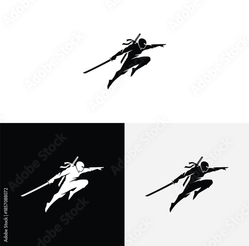 An attractive ninja logo icon design illustration