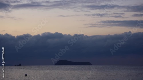 storm clouds over the sea. Turgutreis, Bodrum, Turkey.	
