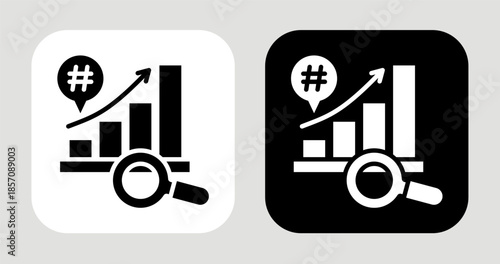Trend Niche Icon In Black and White Glyph Style
