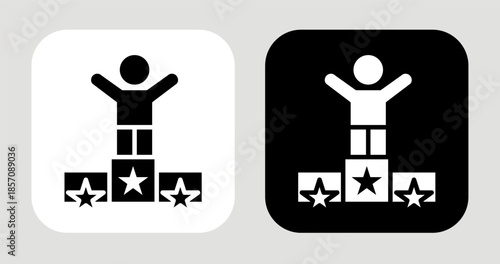 Niche Rank Icon In Black and White Glyph Style