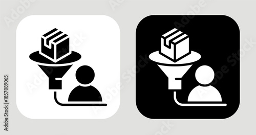 Niche Filter Icon In Black and White Glyph Style