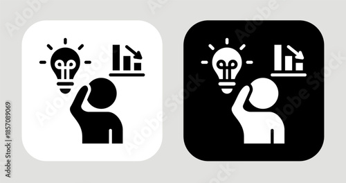 Unique Demand Icon In Black and White Glyph Style