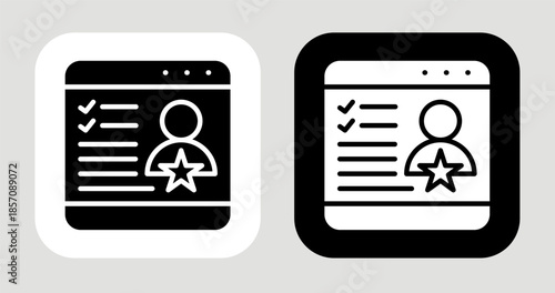 Target Persona Icon In Black and White Glyph Style