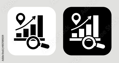 Demand Locator Icon In Black and White Glyph Style