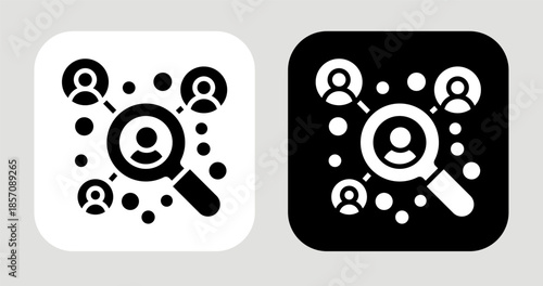 Buyer Cluster Icon In Black and White Glyph Style