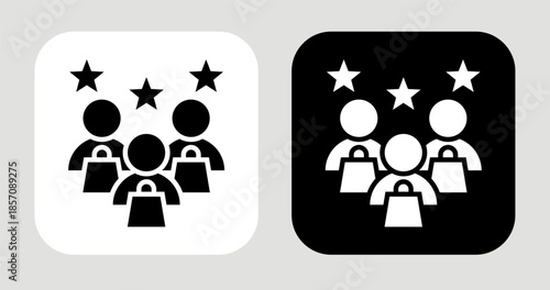 Potential Buyers Icon In Black and White Glyph Style
