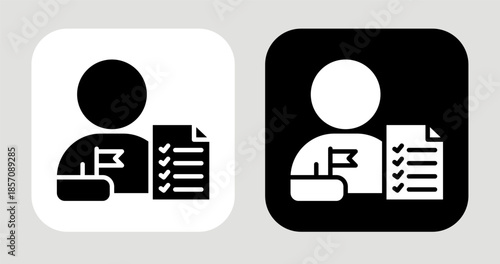 Buyer Marker Icon In Black and White Glyph Style