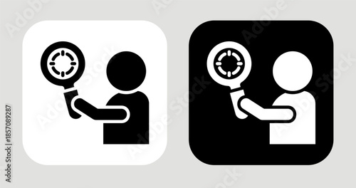 Micro Niche Icon In Black and White Glyph Style