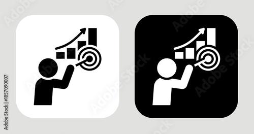 Market Challenger Icon In Black and White Glyph Style
