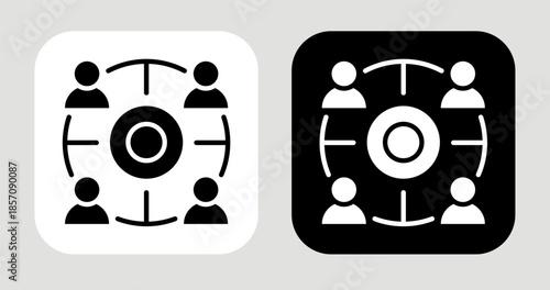 Rival Concentration Icon In Black and White Glyph Style