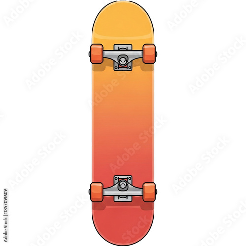 Gradient Skateboard Illustration Ride the Waves of Style and Thrill with This Eye-Catching Design
