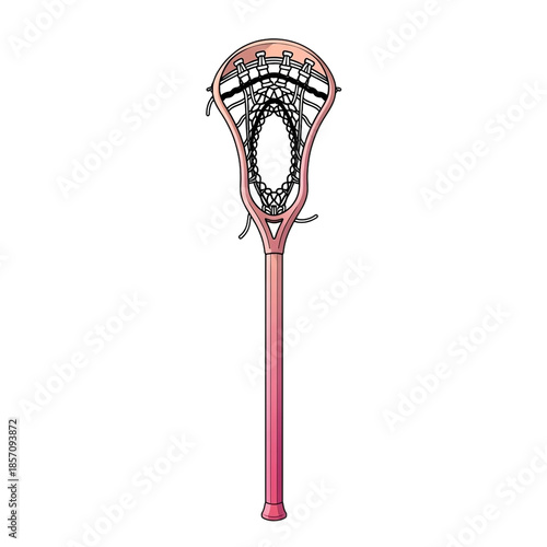 Lacrosse Stick Vector Illustration of a Pink Lacrosse Stick for Sports and Recreation