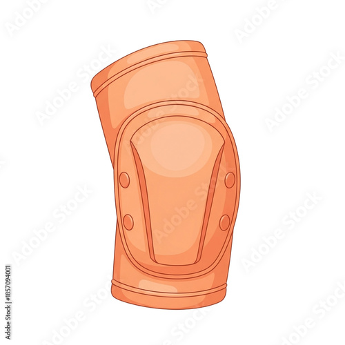 Protective knee pad illustration, safety equipment for injury prevention and sports activities