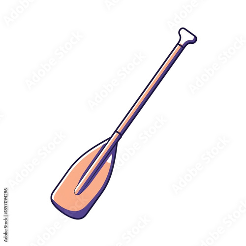 Paddle Icon Illustration Flat Design of a Kayak or Boat Paddle for Navigation and Water Sports