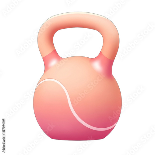 Pink Kettlebell Fitness Icon Exercise Equipment Illustration for Workout and Strength Training