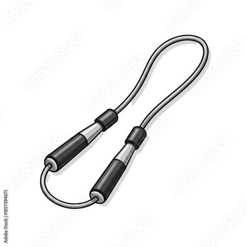Jump rope illustration fitness equipment for exercise, activity, and sports; a simple line art icon