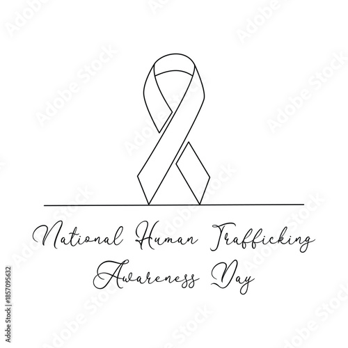 Minimalist National Human Trafficking Awareness Day Line art Illustration. Suitable for celebration