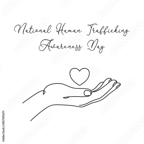 Minimalist National Human Trafficking Awareness Day Line art Illustration. Suitable for celebration