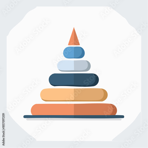 Illustrative depiction of a fundamental stacking toy, representing early childhood learning, skill development, and the simple joy of constructive play for young minds