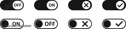 Toggle switch buttons for on off and validation