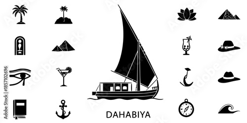Luxury Nile Dahabiya Sailing Cruise Silhouette