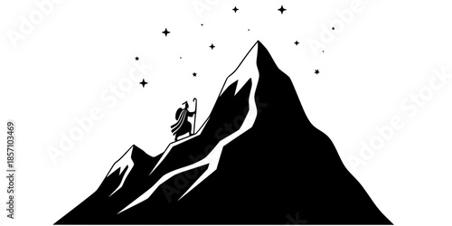 Mount Sinai St. Catherine Trekking Adventure Silhouette