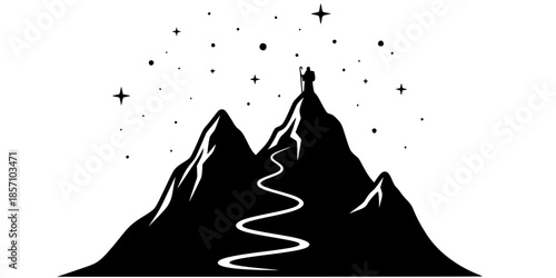 Mount Sinai St. Catherine Trekking Adventure Silhouette