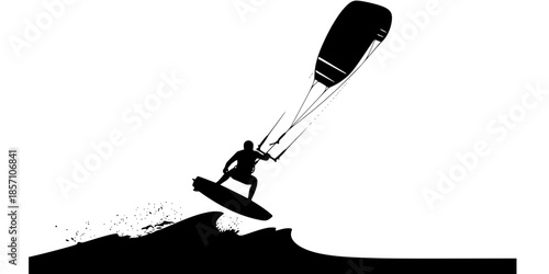 Red Sea Kite Surfing Water Sport Silhouette