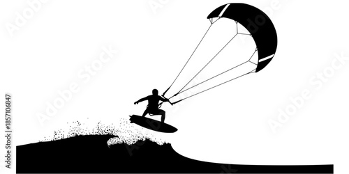 Red Sea Kite Surfing Water Sport Silhouette