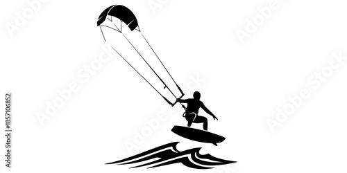 Red Sea Kite Surfing Water Sport Silhouette