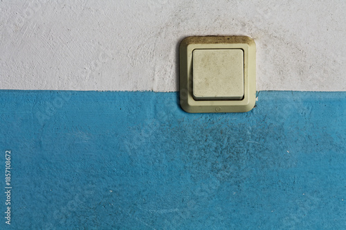 Wallpaper Mural Old Switch on Two-Tone Wall: Grunge Texture and Contrast Detail Shot Highlighting Interior Design Element Torontodigital.ca