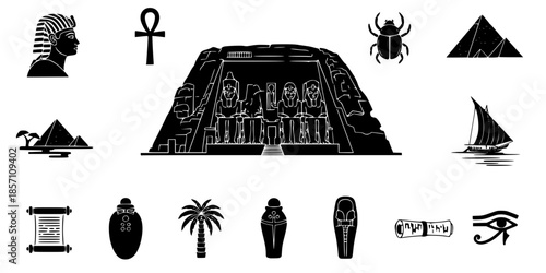 Abu Simbel Temple Ramses II Monument Silhouette