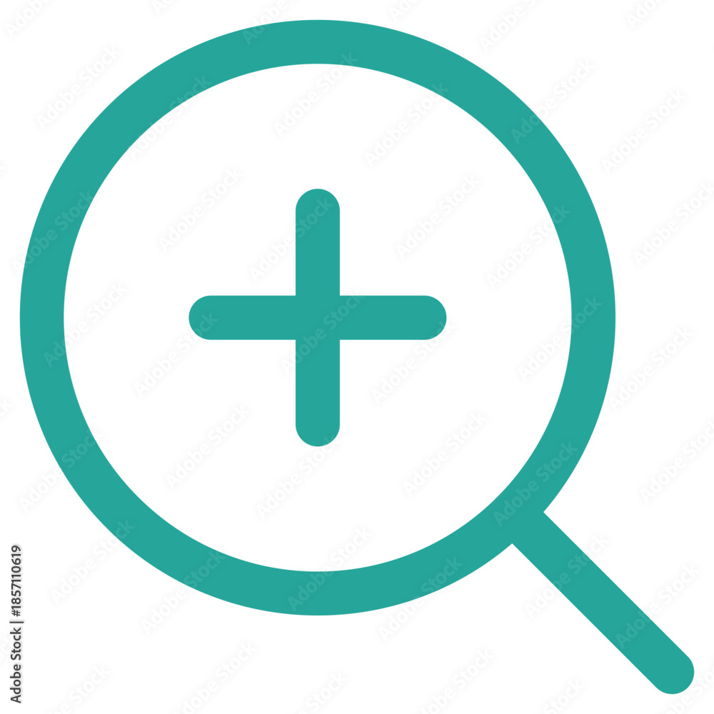 Fototapeta premium Flat Colored Zoom In Icon Set in Outline and Solid Style for Interface Navigation