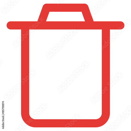 Flat Colored Delete Icon for Navigation and Interface Design