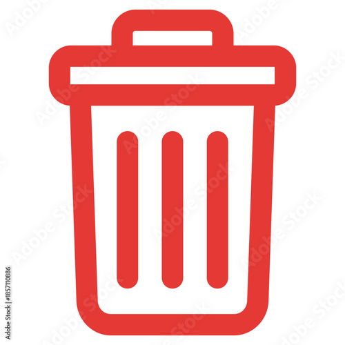 Flat Colored Delete Icon for Navigation and Interface Design