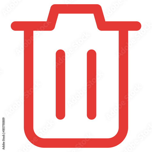 Flat Colored Delete Icon for Navigation and Interface Design