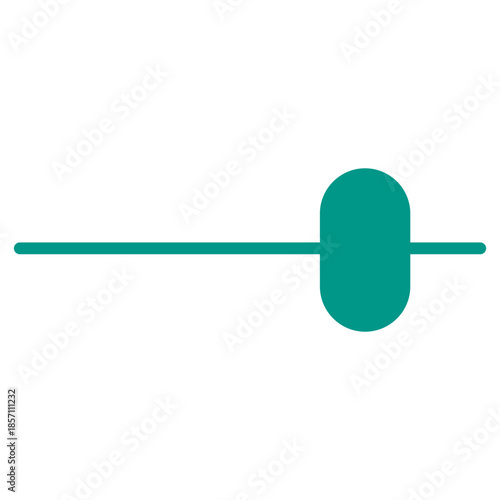 Flat Colored Slider Icon for Interface Control and Range Adjustment