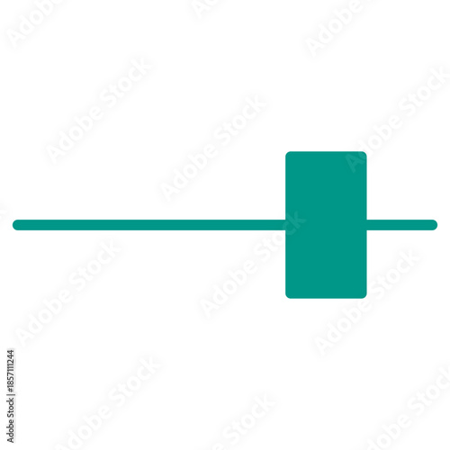 Flat Colored Slider Icon for Interface Control and Range Adjustment