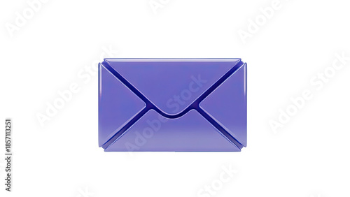 3D Purple Envelope Icon on transparent background