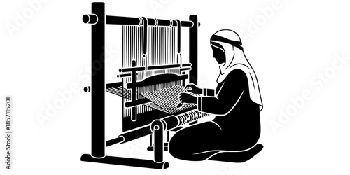 Bedouin Craft Weaving Cultural Heritage Silhouette