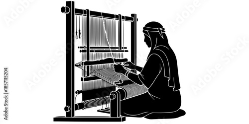 Bedouin Craft Weaving Cultural Heritage Silhouette