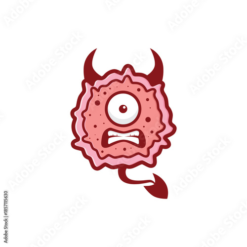 cancer cell cartoon character mascot
