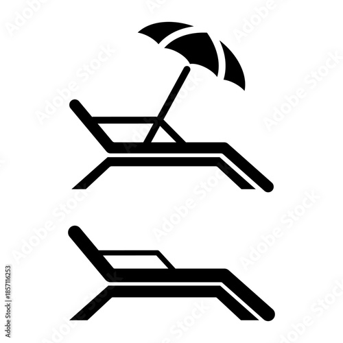 beach chairs icon vector design template modern
