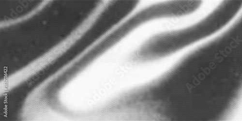 Aged halftone noise gradient texture. Grunge dirty speckles and spots background. White and black faded sand grain wallpaper. Retro pixelated comic horizontal backdrop. Vector gritty pop art